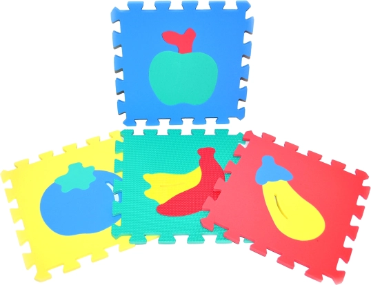 Zachte foam puzzel FRUIT 30 × 30 cm, 10 stuks