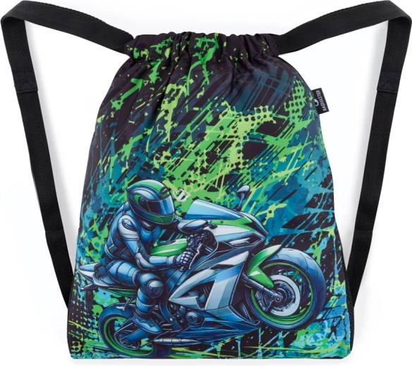 Bagmaster schoolgymtas voor slippers en gymspullen met motor-motief