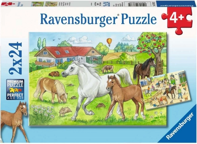 RAVENSBURGER Puzzel In de stallen 2x24 stukjes