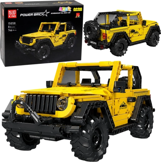 Constructiespeelgoed terreinwagen Wrangler geel (746 onderdelen)
