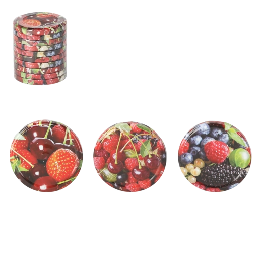 Set van deksels voor wecken 82 mm met fruitmotief, 10 stuks