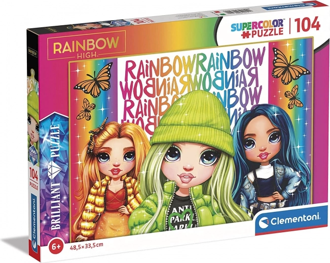 Briljant Puzzel Rainbow High: Poppy, Jade en Skyler 104 Stukjes