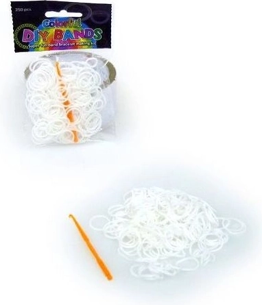 Set van 250 witte elastiekjes om armbandjes te vlechten