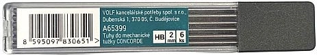 Vullingen HB voor mechanische potlood 2 mm CONCORDE, 6 stuks