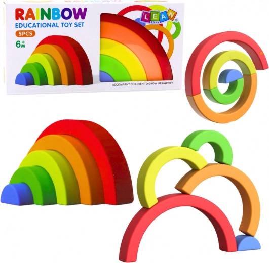 Regenboog sensomotorische bouwset van zacht rubber – 5 delen