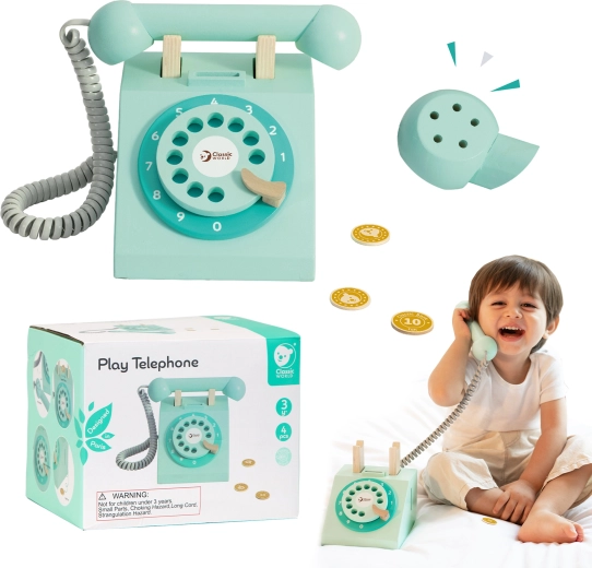 Houten vintage telefoon voor kinderen Classic World