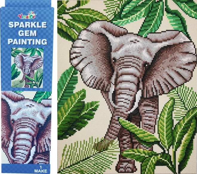 Diamantschilderen Olifant 34 × 43 cm