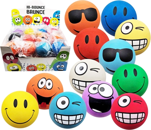 Stuiterbal smiley 6 cm