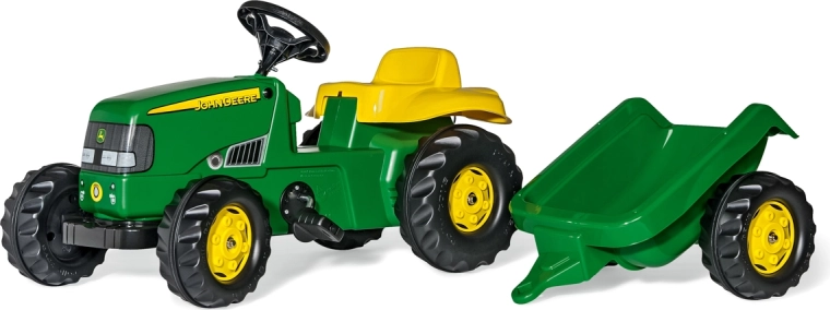 Traptractor Rolly Kid John Deere met aanhanger groen