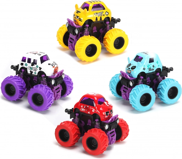 Metalen auto Bigfoot mini 9 cm met terugtrekmotor