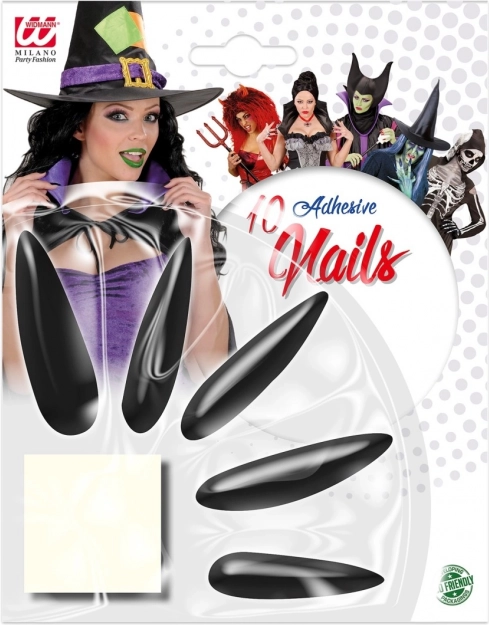 Zwarte lange heksachtige plaknagels