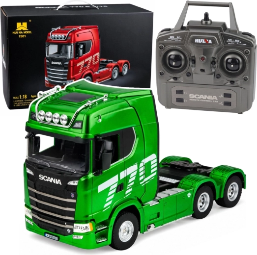 Groene RC trekker Scania 770S 1:18 met LED en 2,4 GHz-besturing