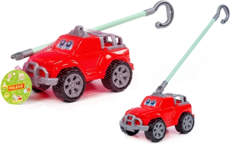 Kinder loopwagen Deni met duwstang – rood