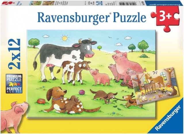 RAVENSBURGER Puzzel Dierenboerderij 2x12 stukjes
