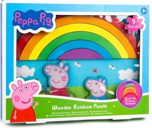 Peppa Pig houten regenboog-stapelpuzzel