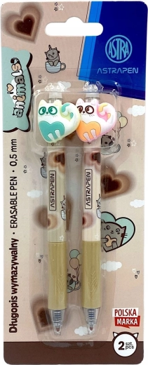Astra uitwisbare pennen Katje, set van 2 stuks