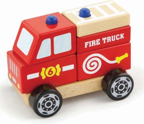 Houten bouwpuzzel brandweerauto VIGA