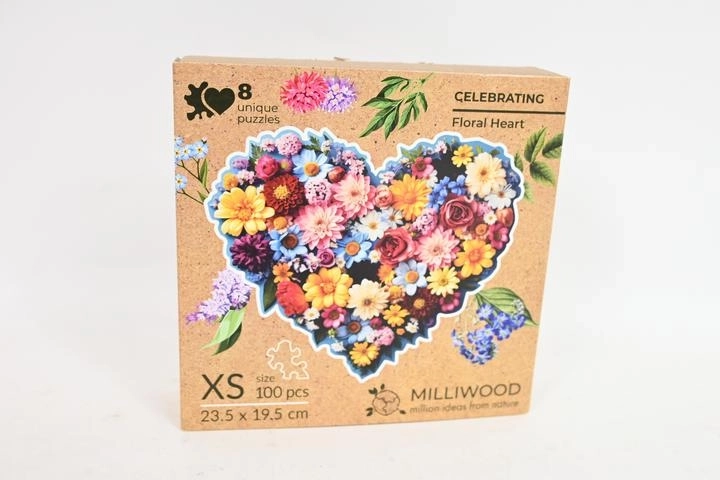 Milliwood houten puzzel bloemhart Celebrating