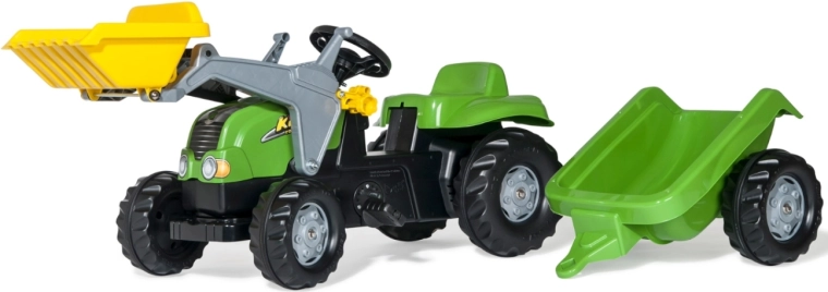 Rolly Toys rollyKid-X traptractor met voorlader en aanhanger groen