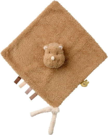 Nattou knuffeldoekje Teddy neushoorn pluche 28 × 28 cm