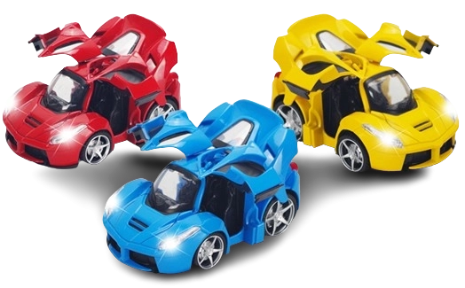 Metalen auto 1:32 met terugtrekmechanisme met licht en geluid