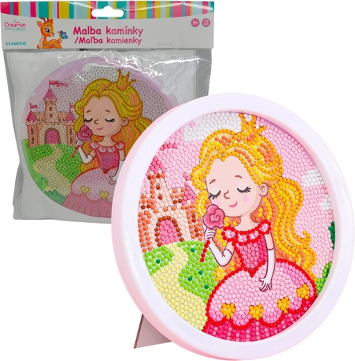 Diamantschilderen met lijst – getekende prinses 17 cm