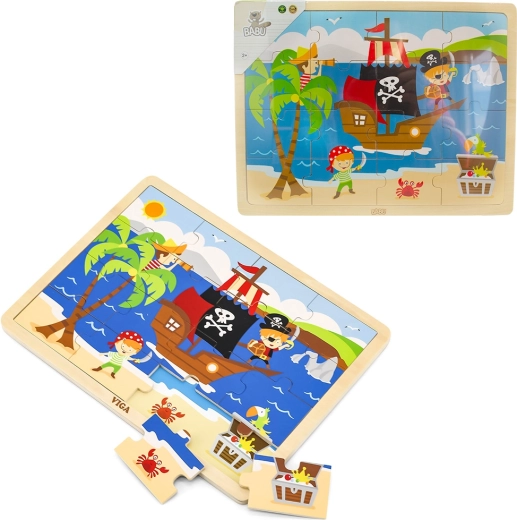 Houten 3D-puzzel piraten BABU