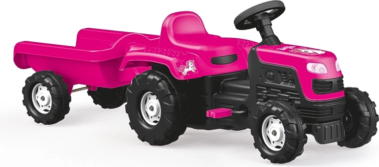 Traptractor met aanhanger Eenhoorn