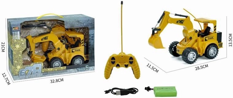 RC op afstand bestuurbare bouwgraafmachine 5CH met USB-opladen