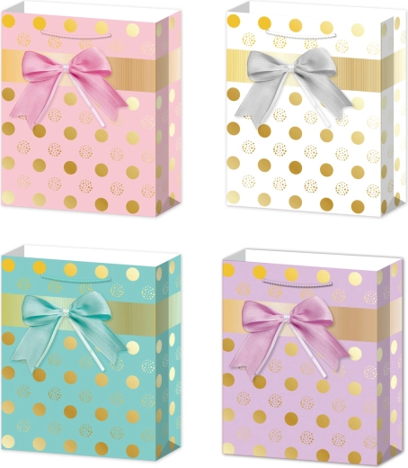 Cadeautas S met strik en stippen