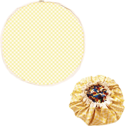 Play and Go Noomad original speelkleed en speelgoedzak vichy yellow
