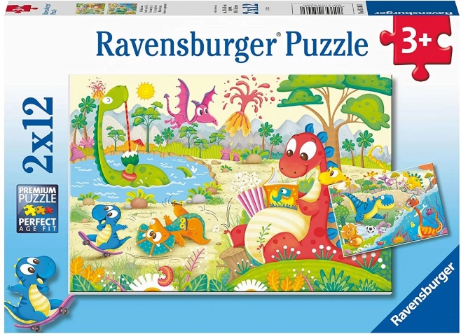 RAVENSBURGER puzzel favoriete dinosaurussen 2×12 stukjes