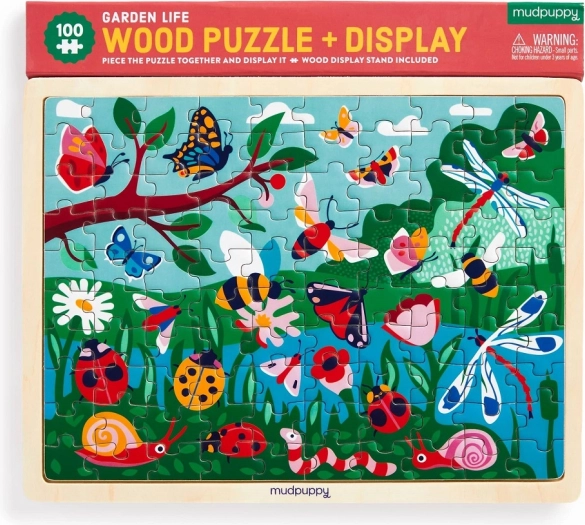Houten puzzel MUDPUPPY – Leven in de tuin, 100 stukjes