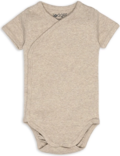 Lodger wikkelromper met korte mouw melange beige maat 56