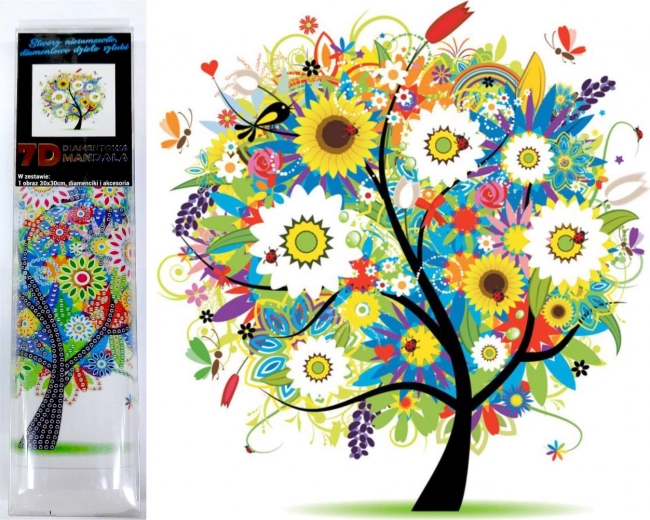 Diamant schilderen 7D – bloeiende boom 30 × 30 cm
