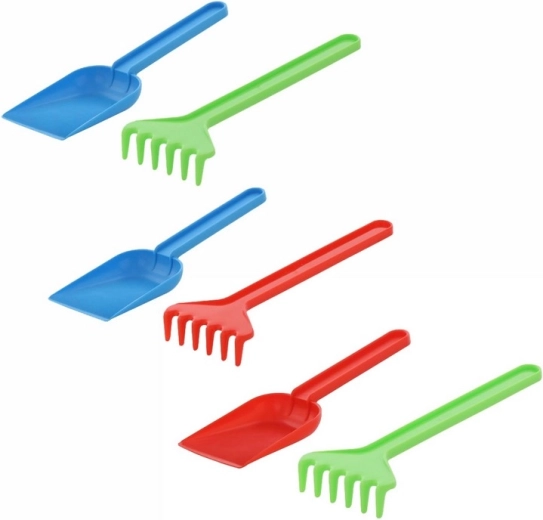 Zandset met schep en hark 18 cm