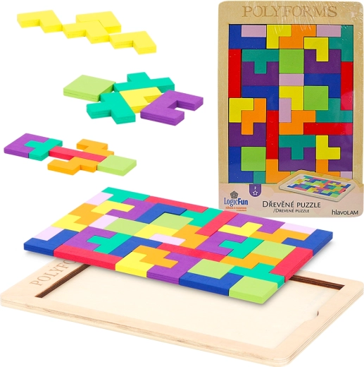 Houten puzzel – creatief geometrisch spel voor kinderen