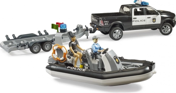 BRUDER politie pick-up RAM met boot en twee figuren