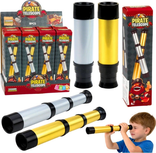 Piratentelescoop voor kinderen 12×30 mm, uitschuifbaar