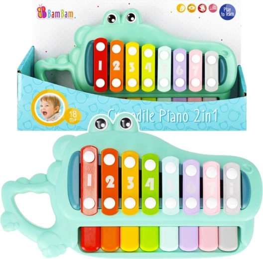 Kinderpiano en xylofoon 2-in-1 Krokodil