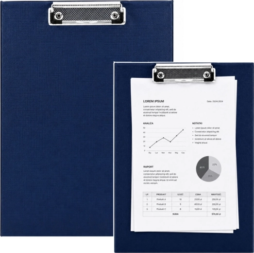 Schrijfplank A4 met metalen clip, blauw - 1 stuk
