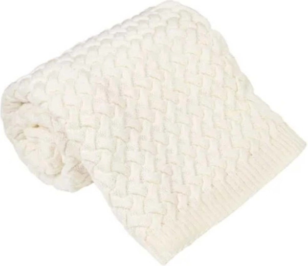 NANNA merino deken Fluffy ecru