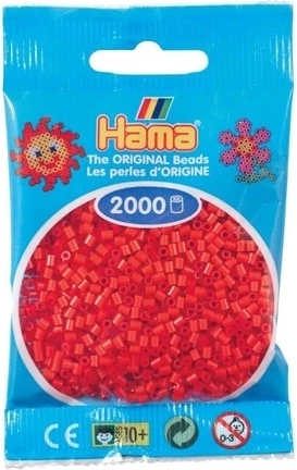 Hama mini strijkkralen rood 2000 stuks