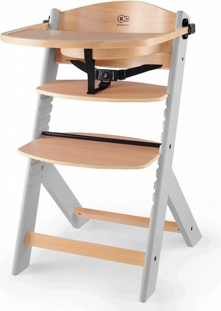 Kinderkraft Enock houten kinderstoel grijs