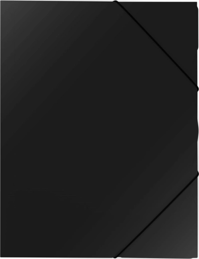 Map met elastiek A4 van polypropyleen, zwart