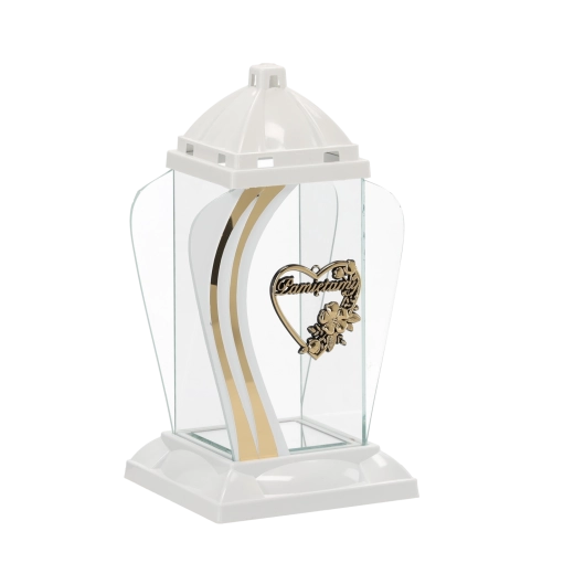 Witte hartlampion 30 cm