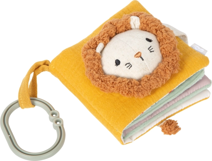 Small foot stoffen boekje leeuwtje om op te hangen