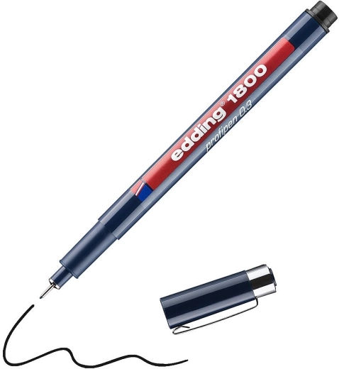 Edding 1800 fineliner zwart 0,3 mm