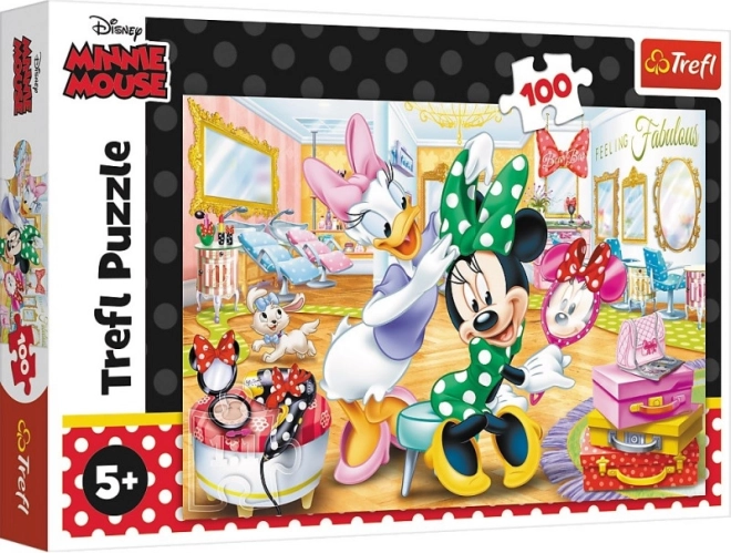 Puzzel 100 stukjes – Minnie in de schoonheidssalon DISNEY