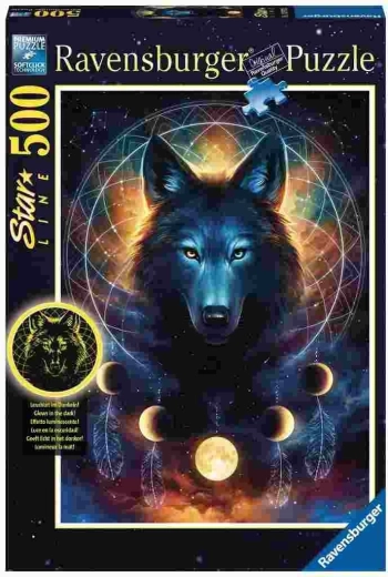 Ravensburger lichtgevende puzzel Maanwolf 500 stukjes